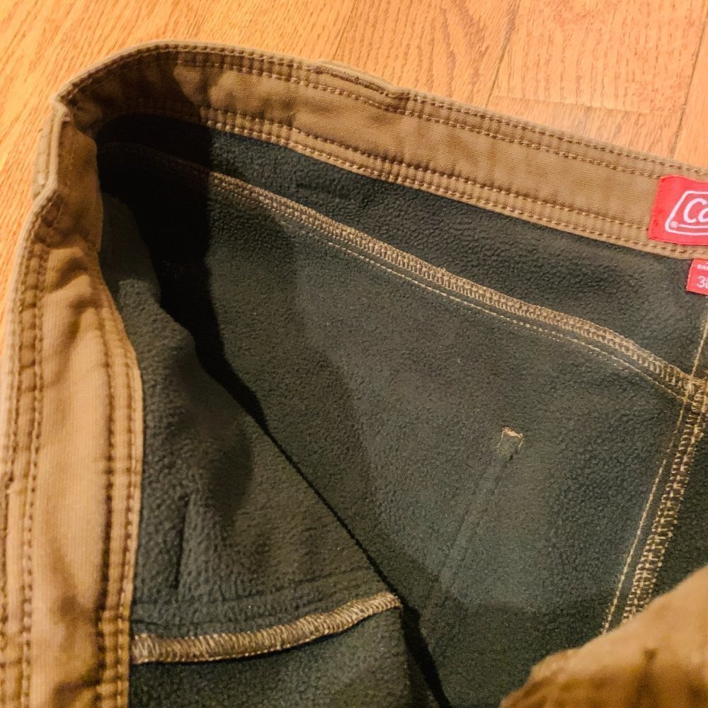 Coleman Men's Outdoor Pants Dark Brown Fleece Lined Hunting 38 x 30 - Picture 6 of 16
